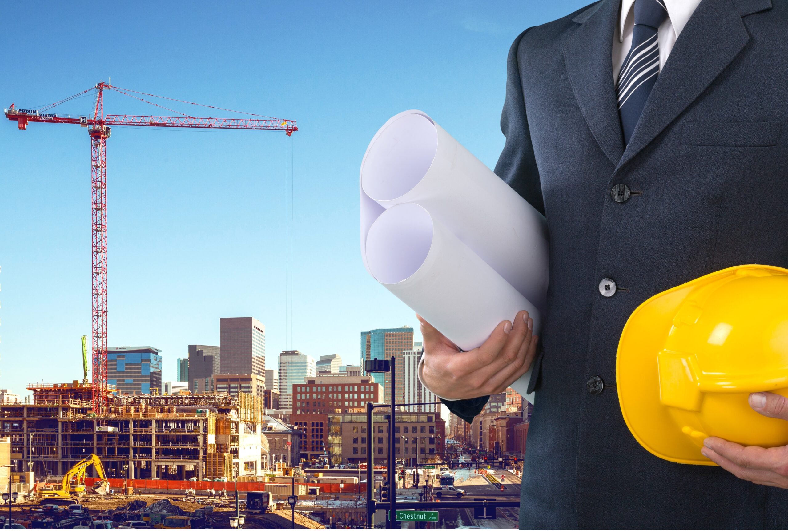 man in business suit ready to go on the job site